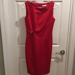 Calvin Klein red scuba dress